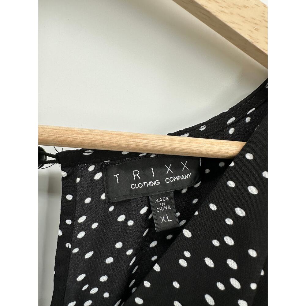 Trixx Dress Women XL Black Flare Polka Dot Whimsigoth Retro Babydoll Mini Skater - Picture 7 of 8